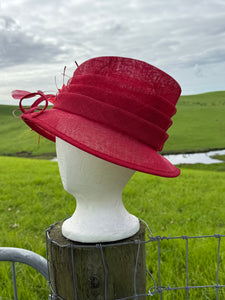 New Sinamay In Hand hat - Red